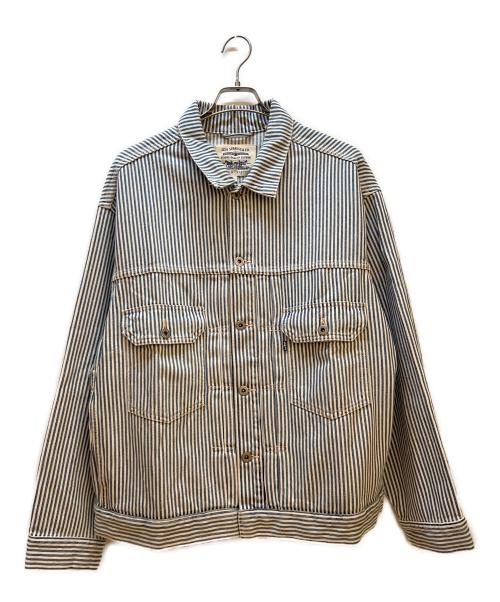 LEVI'S（リーバイス）LEVI'S (リーバイス) ヒッコリーストライプデニムジャケット ブルー×ホワイト サイズ:Lの古着・服飾アイテム
