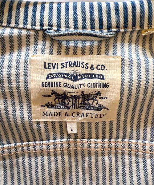 LEVI'S（リーバイス）LEVI'S (リーバイス) ヒッコリーストライプデニムジャケット ブルー×ホワイト サイズ:Lの古着・服飾アイテム