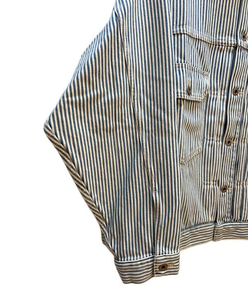 LEVI'S（リーバイス）LEVI'S (リーバイス) ヒッコリーストライプデニムジャケット ブルー×ホワイト サイズ:Lの古着・服飾アイテム