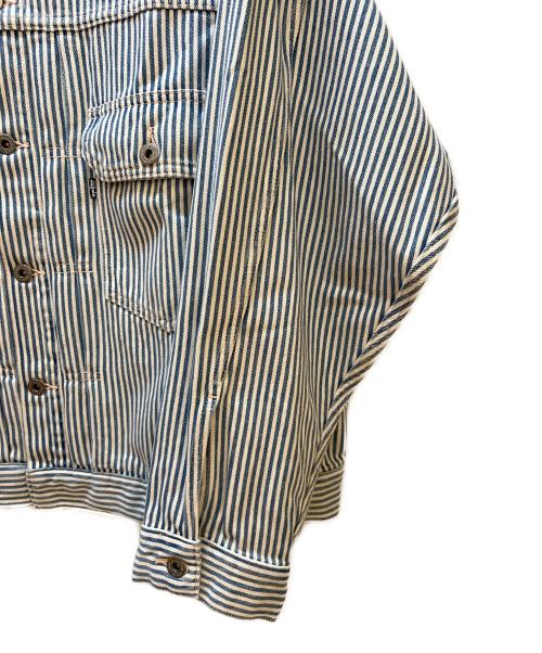 LEVI'S（リーバイス）LEVI'S (リーバイス) ヒッコリーストライプデニムジャケット ブルー×ホワイト サイズ:Lの古着・服飾アイテム