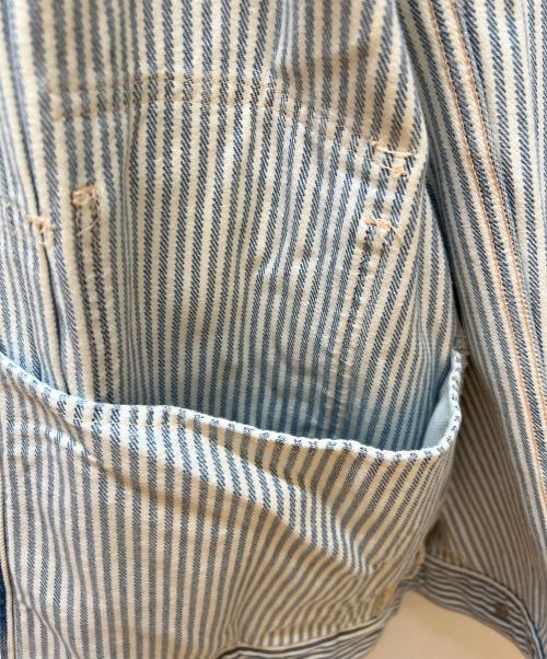 LEVI'S（リーバイス）LEVI'S (リーバイス) ヒッコリーストライプデニムジャケット ブルー×ホワイト サイズ:Lの古着・服飾アイテム