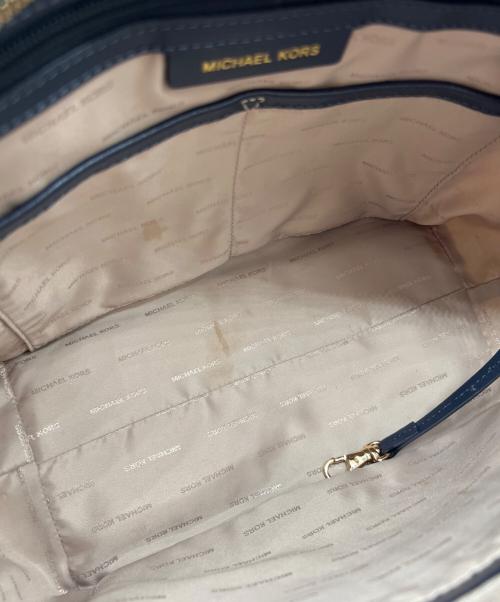 MICHAEL KORS（マイケルコース）MICHAEL KORS (マイケルコース) トートバッグ ネイビー×ホワイトの古着・服飾アイテム