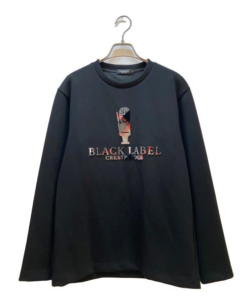 BLACK LABEL CRESTBRIDGE（ブラックレーベル クレストブリッジ）BLACK LABEL CRESTBRIDGE (ブラックレーベル クレストブリッジ) クルーネックスウェット ブラック サイズ:Mの古着・服飾アイテム