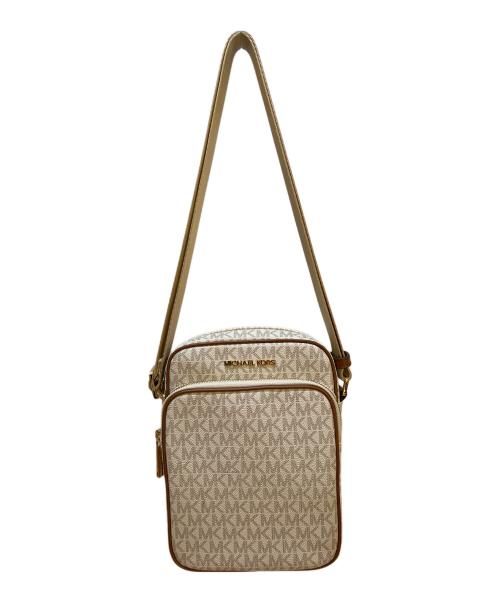 MICHAEL KORS（マイケルコース）MICHAEL KORS (マイケルコース) ショルダーバッグ ホワイト×ブラウンの古着・服飾アイテム
