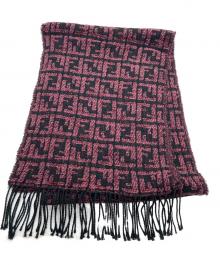 FENDI（フェンディ）の古着「モールヤーンマフラー」｜パープル×ブラック