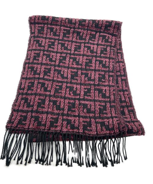 FENDI（フェンディ）FENDI (フェンディ) モールヤーンマフラー パープル×ブラックの古着・服飾アイテム