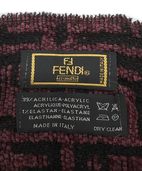 FENDI（フェンディ）FENDI (フェンディ) モールヤーンマフラー パープル×ブラックの古着・服飾アイテム