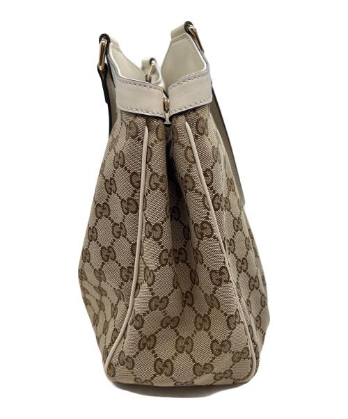 GUCCI（グッチ）GUCCI (グッチ) トートバッグ ベージュ×ホワイトの古着・服飾アイテム