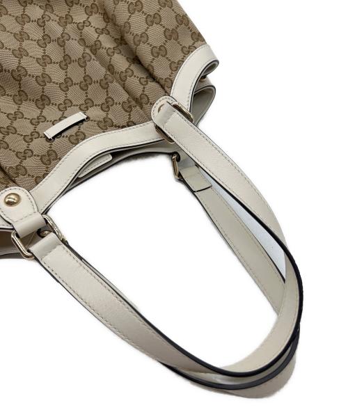 GUCCI（グッチ）GUCCI (グッチ) トートバッグ ベージュ×ホワイトの古着・服飾アイテム