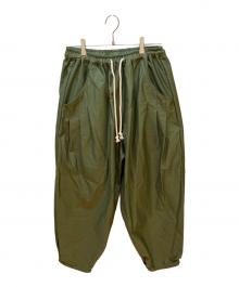 WANTHEM（ワンセム）の古着「LOOSE SHIFT PLEATED PANT」｜グリーン