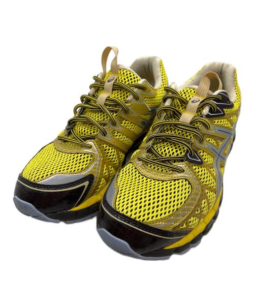 asics（アシックス）asics (アシックス) ローカットスニーカー イエロー×ブラウン サイズ:27の古着・服飾アイテム