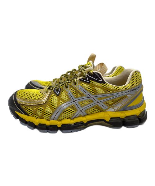 asics（アシックス）asics (アシックス) ローカットスニーカー イエロー×ブラウン サイズ:27の古着・服飾アイテム