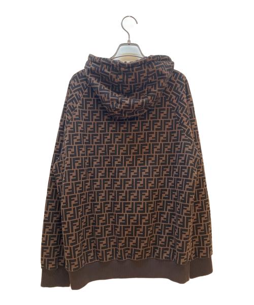 FENDI（フェンディ）FENDI (フェンディ) プルオーバーパーカー イエロー×ブラウン サイズ:Lの古着・服飾アイテム