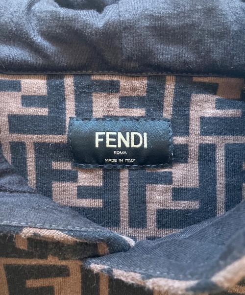 FENDI（フェンディ）FENDI (フェンディ) プルオーバーパーカー イエロー×ブラウン サイズ:Lの古着・服飾アイテム