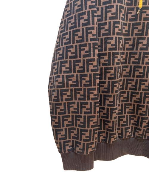 FENDI（フェンディ）FENDI (フェンディ) プルオーバーパーカー イエロー×ブラウン サイズ:Lの古着・服飾アイテム