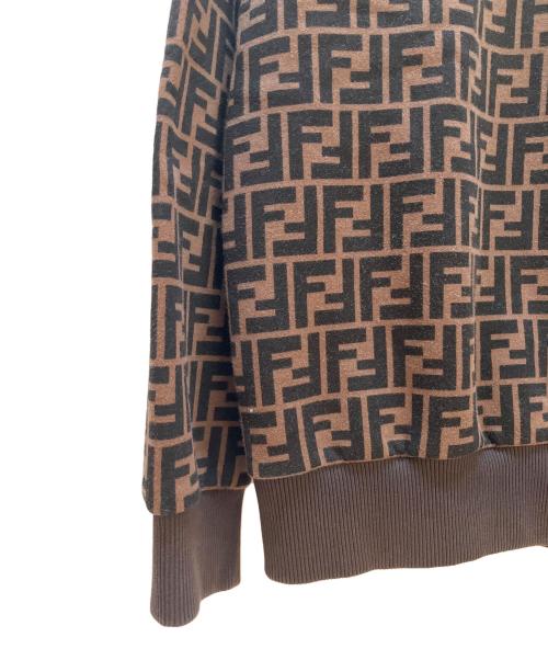 FENDI（フェンディ）FENDI (フェンディ) プルオーバーパーカー イエロー×ブラウン サイズ:Lの古着・服飾アイテム