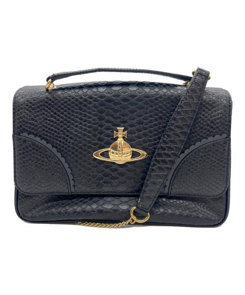 Vivienne Westwood（ヴィヴィアンウエストウッド）Vivienne Westwood (ヴィヴィアンウエストウッド) ショルダーバッグ ゴールド×ブラックの古着・服飾アイテム