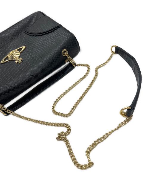 Vivienne Westwood（ヴィヴィアンウエストウッド）Vivienne Westwood (ヴィヴィアンウエストウッド) ショルダーバッグ ゴールド×ブラックの古着・服飾アイテム