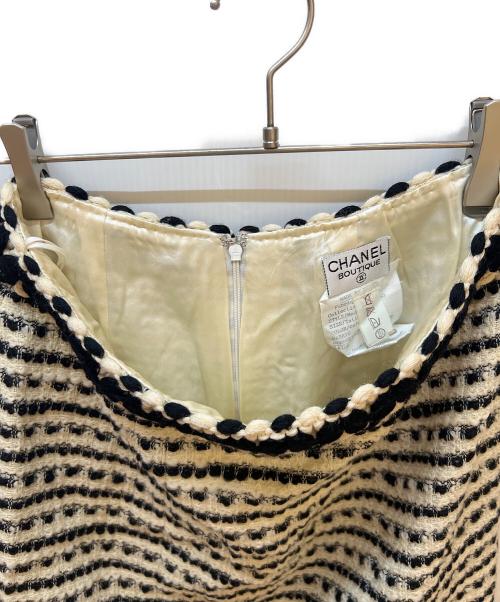 CHANEL BOUTIQUE（シャネル ブティック）CHANEL BOUTIQUE (シャネル ブティック) ツイードスカート ブラック×ホワイト サイズ:SIZE42の古着・服飾アイテム