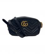 GUCCIグッチ）の古着「ショルダーバッグ/GG･マーモントスモールショルダー」｜ブラック