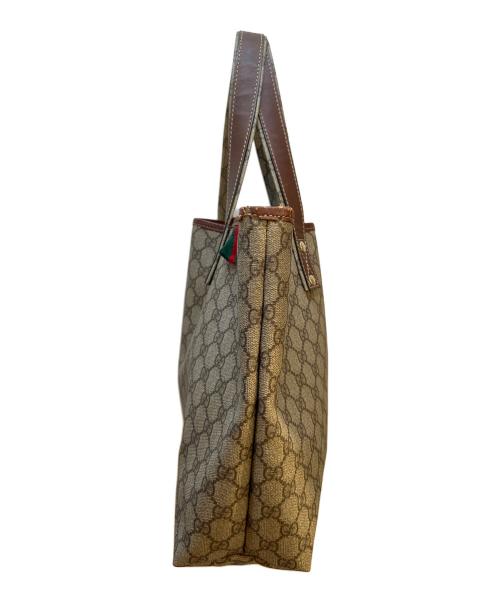 GUCCI（グッチ）GUCCI (グッチ) シェリーラインPVCトートバッグ ベージュ×ブラウンの古着・服飾アイテム