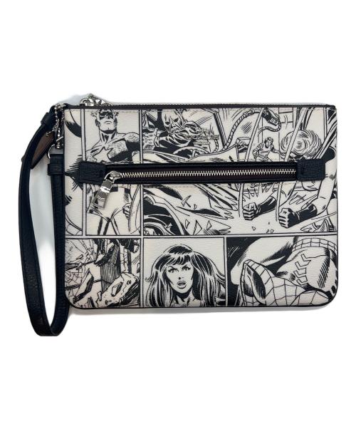 COACH（コーチ）COACH (コーチ) MARVEL (マーベル) セカンドバッグ ホワイト×ブラックの古着・服飾アイテム