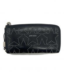 JIMMY CHOO（ジミーチュウ）の古着「ラウンドファスナー財布」｜ブラック