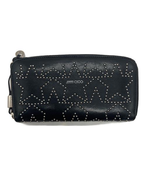 JIMMY CHOO（ジミーチュウ）JIMMY CHOO (ジミーチュウ) ラウンドファスナー財布 ブラックの古着・服飾アイテム