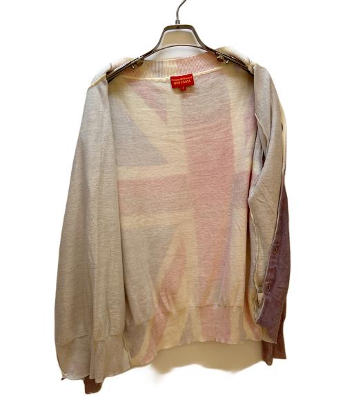 Vivienne Westwood RED LABEL（ヴィヴィアンウエストウッドレッドレーベル）Vivienne Westwood RED LABEL (ヴィヴィアンウエストウッドレッドレーベル) 薄手カーディガン パープル×レッド サイズ:2の古着・服飾アイテム