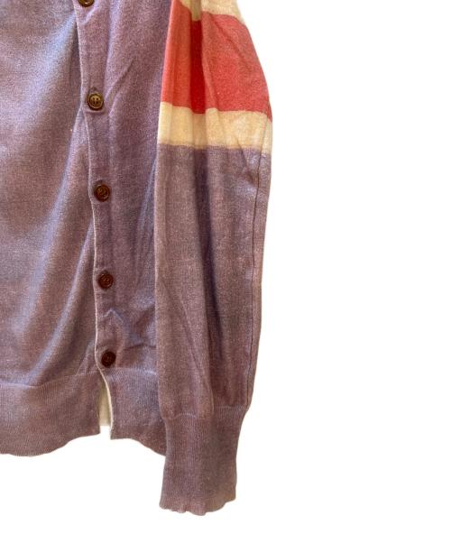 Vivienne Westwood RED LABEL（ヴィヴィアンウエストウッドレッドレーベル）Vivienne Westwood RED LABEL (ヴィヴィアンウエストウッドレッドレーベル) 薄手カーディガン パープル×レッド サイズ:2の古着・服飾アイテム