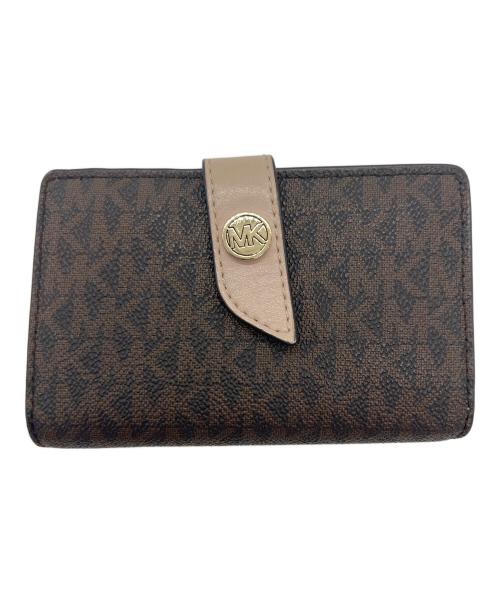 MICHAEL KORS（マイケルコース）MICHAEL KORS (マイケルコース) 2つ折り財布 ピンク×ブラウンの古着・服飾アイテム
