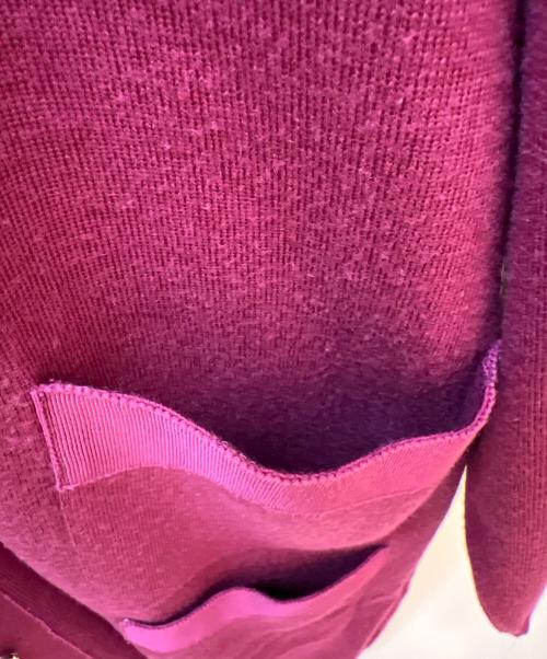 Salvatore Ferragamo（サルヴァトーレ フェラガモ）Salvatore Ferragamo (サルヴァトーレ フェラガモ) 厚手カーディガン ワインレッド サイズ:Mの古着・服飾アイテム