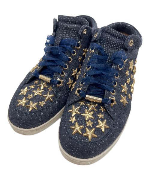 JIMMY CHOO（ジミーチュウ）JIMMY CHOO (ジミーチュウ) スニーカー ネイビー×ゴールド サイズ:37の古着・服飾アイテム