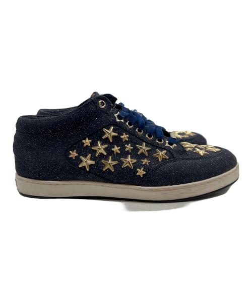 JIMMY CHOO（ジミーチュウ）JIMMY CHOO (ジミーチュウ) スニーカー ネイビー×ゴールド サイズ:37の古着・服飾アイテム
