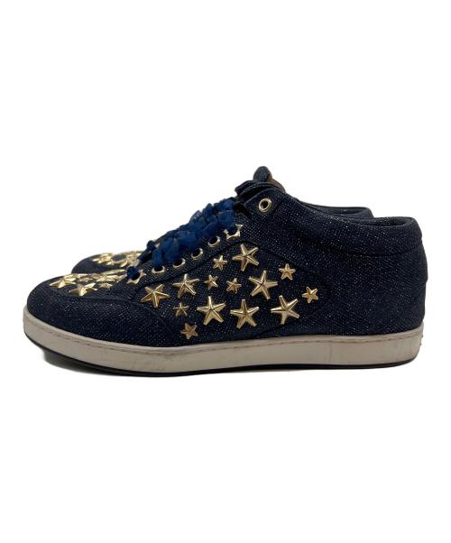 JIMMY CHOO（ジミーチュウ）JIMMY CHOO (ジミーチュウ) スニーカー ネイビー×ゴールド サイズ:37の古着・服飾アイテム