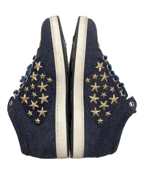JIMMY CHOO（ジミーチュウ）JIMMY CHOO (ジミーチュウ) スニーカー ネイビー×ゴールド サイズ:37の古着・服飾アイテム