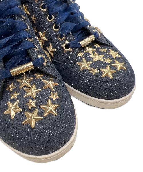 JIMMY CHOO（ジミーチュウ）JIMMY CHOO (ジミーチュウ) スニーカー ネイビー×ゴールド サイズ:37の古着・服飾アイテム