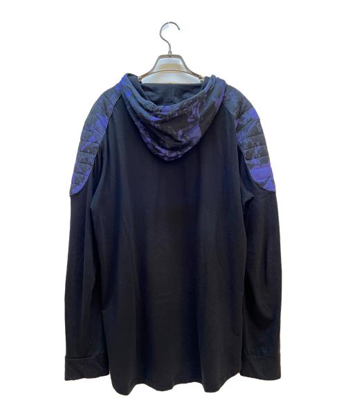 BALMAIN（バルマン）BALMAIN (バルマン) パーカー ブラック×ブルー サイズ:Lの古着・服飾アイテム