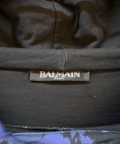 BALMAIN（バルマン）BALMAIN (バルマン) パーカー ブラック×ブルー サイズ:Lの古着・服飾アイテム
