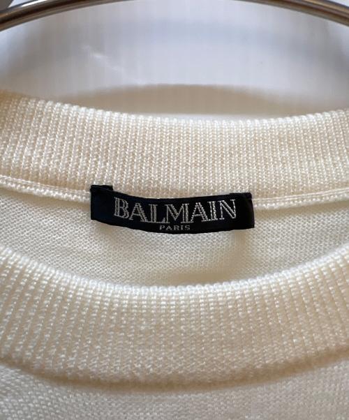 BALMAIN（バルマン）BALMAIN (バルマン) ニット ホワイト サイズ:Sの古着・服飾アイテム