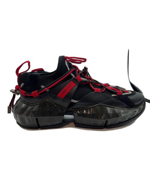 JIMMY CHOO（ジミーチュウ）JIMMY CHOO (ジミーチュウ) ローカットスニーカー ブラック×レッド サイズ:37の古着・服飾アイテム