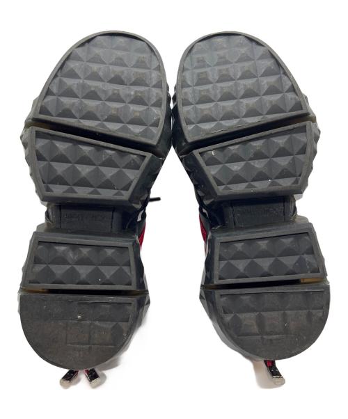 JIMMY CHOO（ジミーチュウ）JIMMY CHOO (ジミーチュウ) ローカットスニーカー ブラック×レッド サイズ:37の古着・服飾アイテム