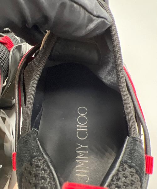 JIMMY CHOO（ジミーチュウ）JIMMY CHOO (ジミーチュウ) ローカットスニーカー ブラック×レッド サイズ:37の古着・服飾アイテム