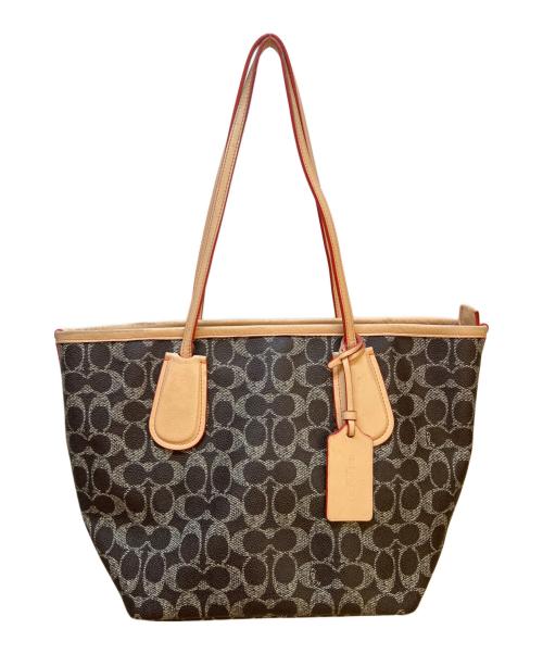 COACH（コーチ）COACH (コーチ) ハンドバッグ ブラウン×ベージュの古着・服飾アイテム