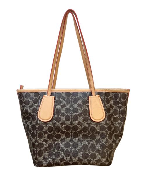 COACH（コーチ）COACH (コーチ) ハンドバッグ ブラウン×ベージュの古着・服飾アイテム