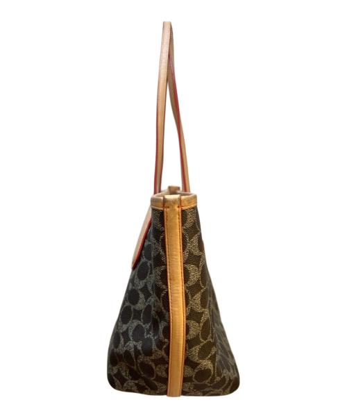 COACH（コーチ）COACH (コーチ) ハンドバッグ ブラウン×ベージュの古着・服飾アイテム
