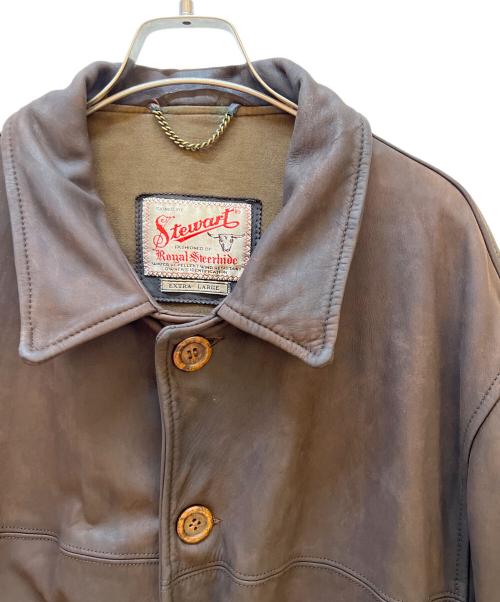 Stewart Leather Jacket.（スチュワートレザージャケット）Stewart Leather Jacket. (スチュワートレザージャケット) レザージャケット ブラウン サイズ:XLの古着・服飾アイテム