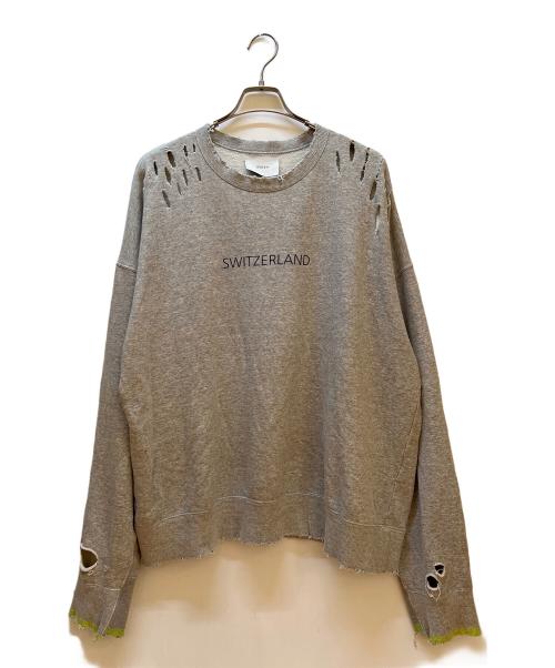 stein（シュタイン）stein (シュタイン) OVERSIZED REBUILD SWEAT LS ライトグレー サイズ:Mの古着・服飾アイテム