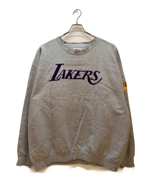 Majestic（マジェスティック）Majestic (マジェスティック) LAKERS (レイカーズ) クルーネックスウェット グレー サイズ:2XLの古着・服飾アイテム