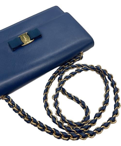 Salvatore Ferragamo（サルヴァトーレ フェラガモ）Salvatore Ferragamo (サルヴァトーレ フェラガモ) チェーンショルダーバッグ ブルーの古着・服飾アイテム